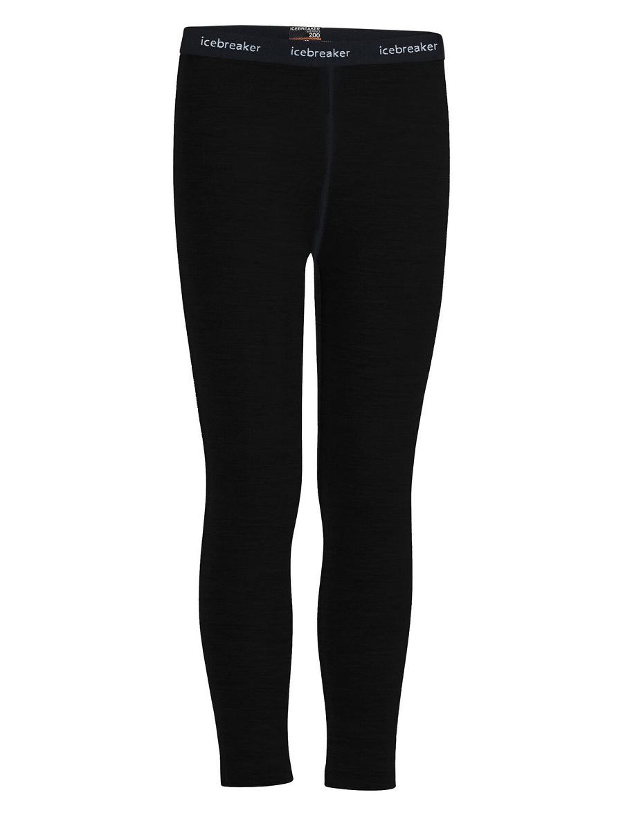 Black Kids\' Icebreaker Merino 200 Oasis Thermal Leggings | USA 1935ILHS